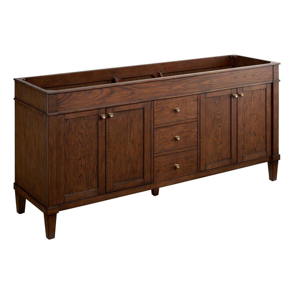 Signature Hardware Antique Coffee 72 in. Floor Mount Vanity 