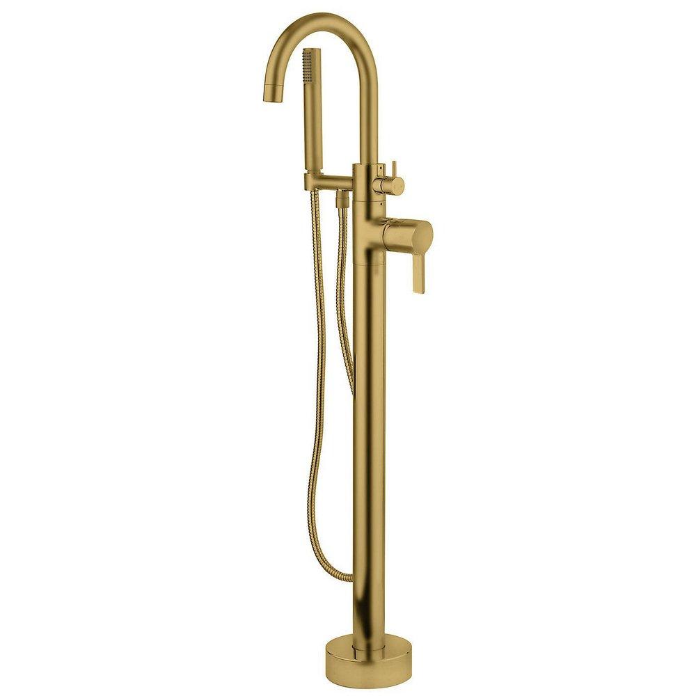 Fortis Brushed Gold Two Handle Lever Floor Mount Filler (Trim Only) 