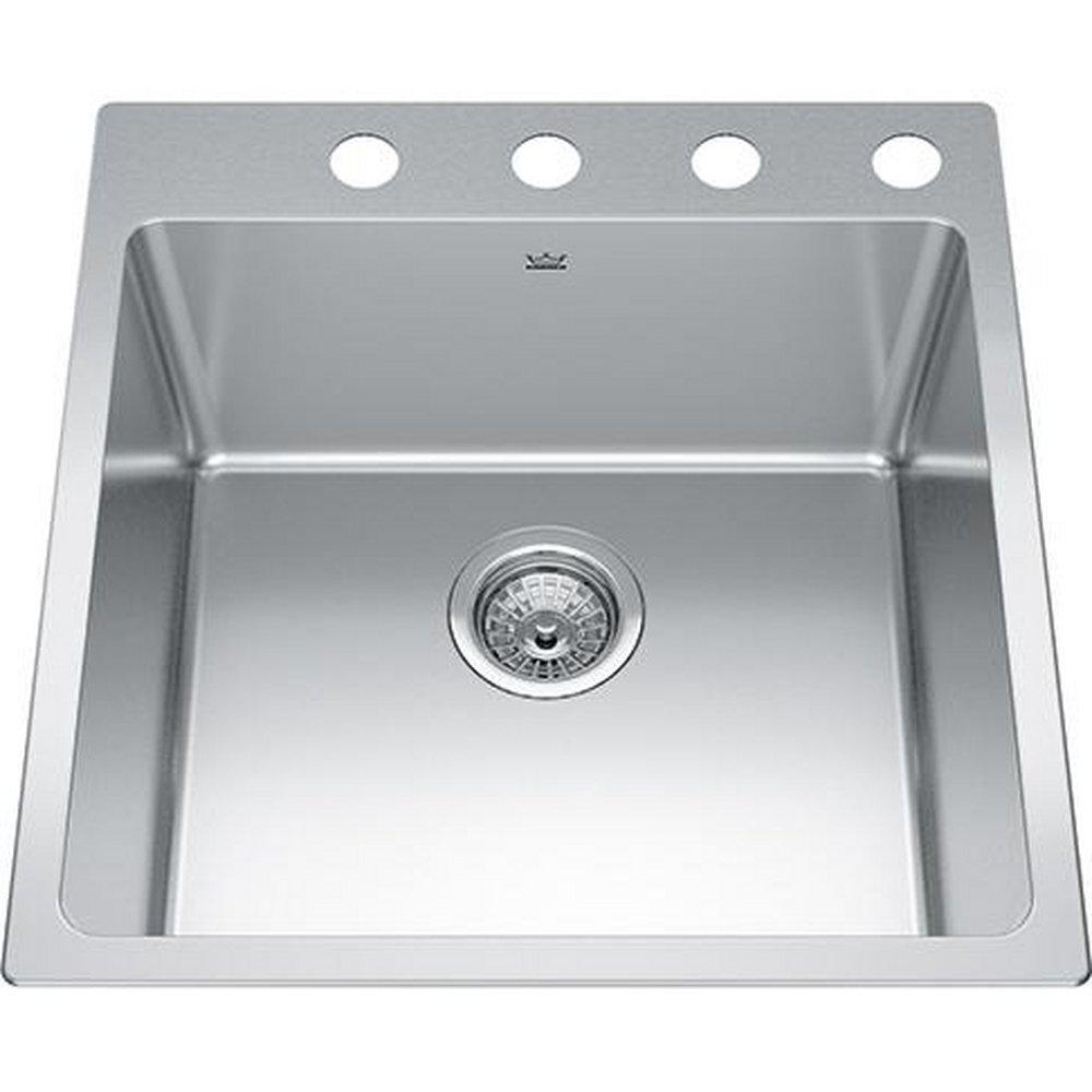 FHP Kindred Satin 19-15/16 x 20-7/8 in. Stainless Steel Single Bowl Drop-in Kitchen Sink in Satin 