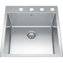 19-15/16 x 20-7/8 in. 1-Hole Stainless Steel Single Bowl Drop-in Kitchen Sink in Satin