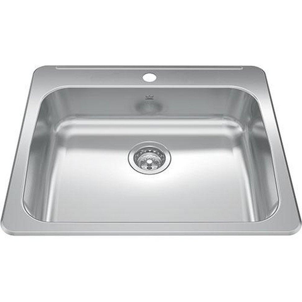 FHP Kindred Satin 25-5/8 x 22 in. Stainless Steel Single Bowl Drop-in Kitchen Sink in Satin 