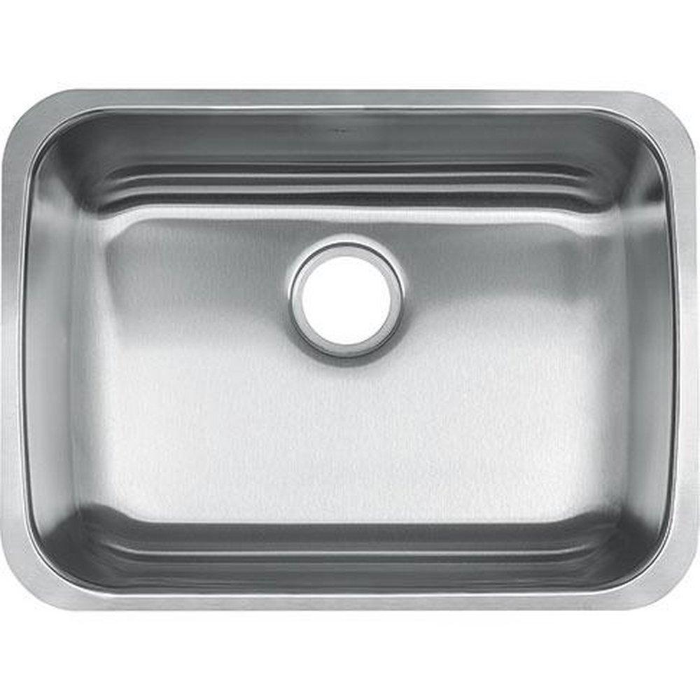 FHP Kindred Satin 24-3/4 x 18-3/4 in. No-Hole Stainless Steel Single Bowl Undermount Kitchen Sink 