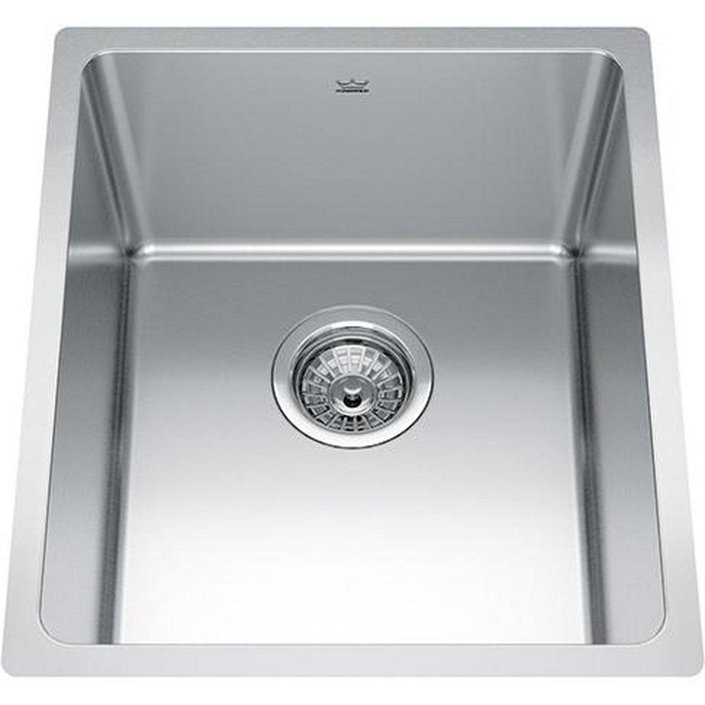 FHP Kindred Satin 15-9/16 x 18-1/8 in. No-Hole Undermount Stainless Steel Bar Sink 
