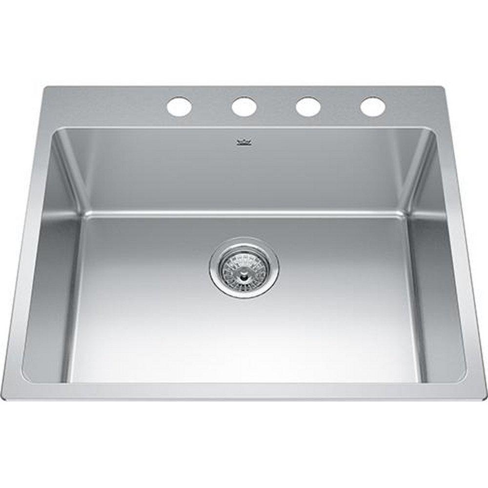FHP Kindred Satin 25 x 20-7/8 in. Stainless Steel Single Bowl Drop-in Kitchen Sink in Satin 