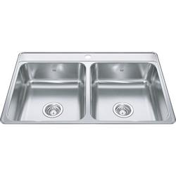 33 in. Drop-in Stainless Steel Double Bowl Kitchen Sink in Steel