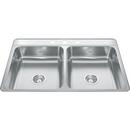33 x 22 in. 3-Hole Stainless Steel Double Bowl Drop-in Kitchen Sink in Satin