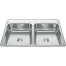 33 x 22 in. 3-Hole Stainless Steel Double Bowl Drop-in Kitchen Sink in Satin 