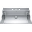 FHP Kindred Steel 32-7/8 x 22 in. Stainless Steel Single Bowl Drop-in Kitchen Sink in Satin 