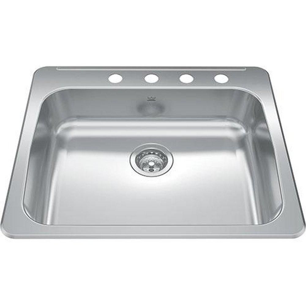 FHP Kindred Satin 25-5/8 x 22 in. Stainless Steel Single Bowl Drop-in Kitchen Sink in Satin 