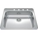 25-5/8 in. Drop-in Stainless Steel Single Bowl Kitchen Sink in Satin