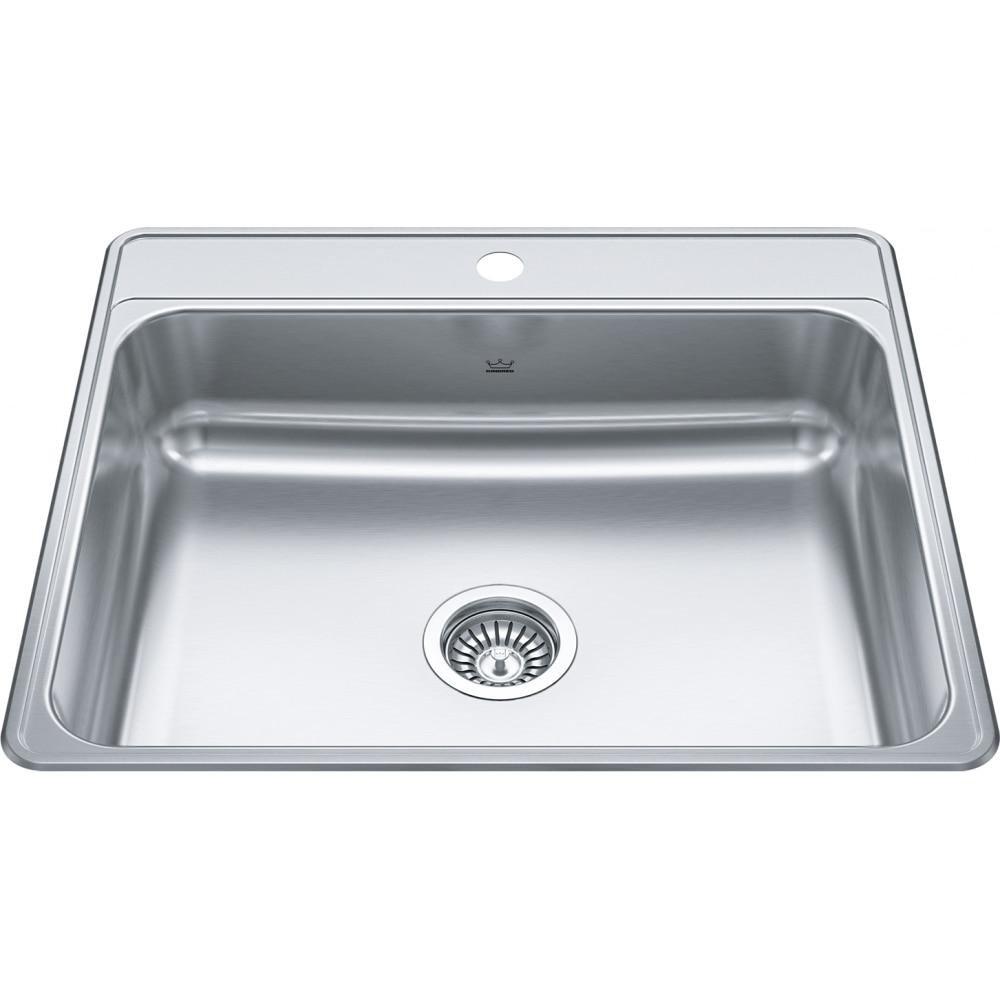 FHP Kindred Steel 25 x 22 in. Stainless Steel Single Bowl Drop-in Kitchen Sink in Satin 