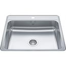 25 x 22 in. 1-Hole Stainless Steel Single Bowl Drop-in Kitchen Sink in Satin