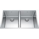 30-1/2 x 18-1/8 in. No-Hole Stainless Steel Double Bowl Undermount Kitchen Sink in Satin