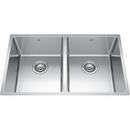 FHP Kindred Satin 30-1/2 x 18-1/8 in. No-Hole Stainless Steel Double Bowl Undermount Kitchen Sink 