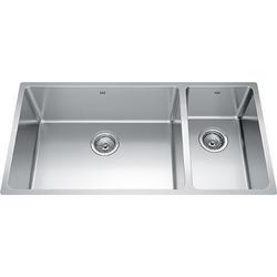 35-9/16 in. Undermount Stainless Steel Double Bowl Kitchen Sink in Satin