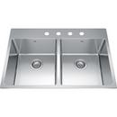 32-7/8 in. Drop-in Stainless Steel Double Bowl Kitchen Sink in Satin