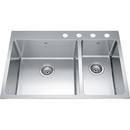 30-7/8 x 20-7/8 in. 1-Hole Stainless Steel Double Bowl Drop-in Kitchen Sink in Satin