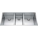 41-1/2 x 18-1/8 in. No-Hole Stainless Steel Triple Bowl Undermount Kitchen Sink in Satin