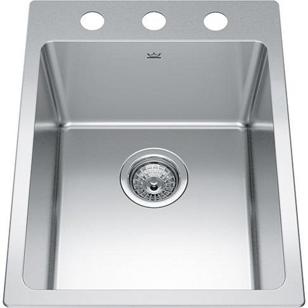 FHP Kindred Satin 15-15/16 x 20-7/8 in. Drop-in Stainless Steel Bar Sink in Satin 