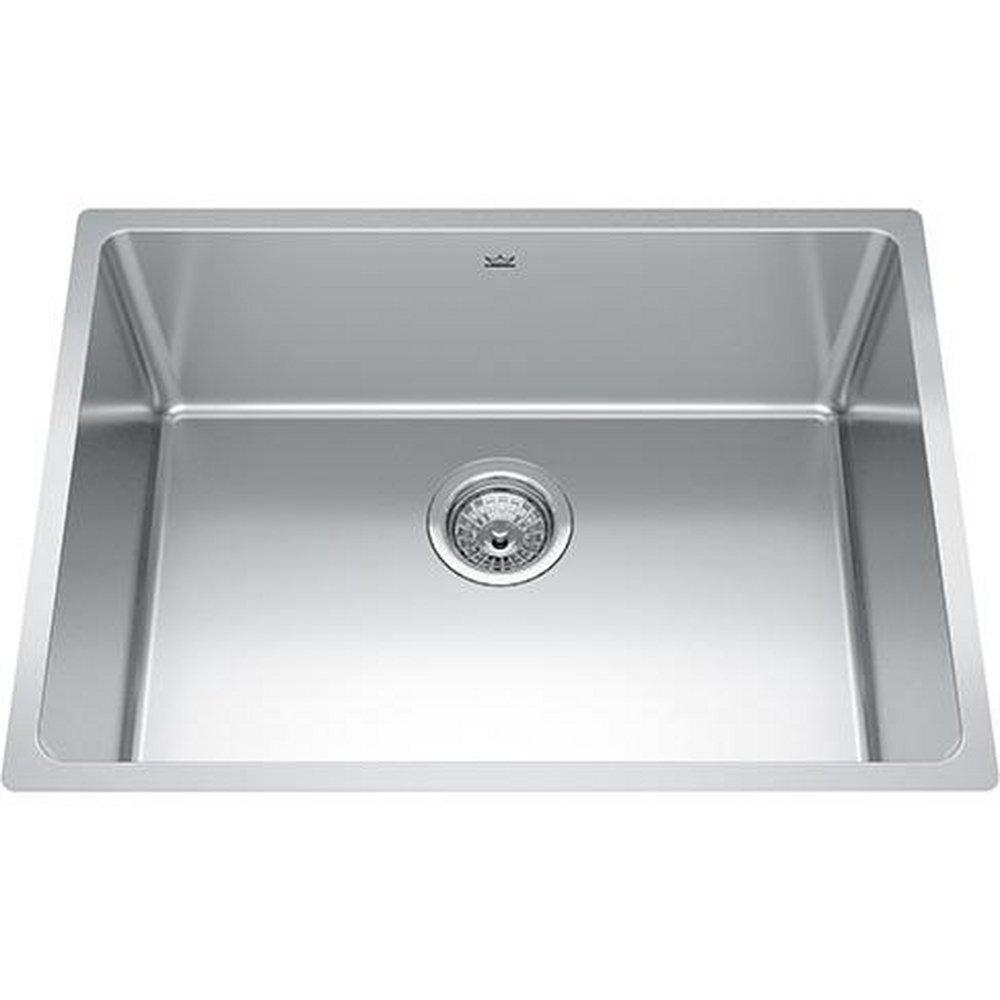 FHP Kindred Satin 24-5/8 x 18-1/8 in. No-Hole Stainless Steel Single Bowl Undermount Kitchen Sink 
