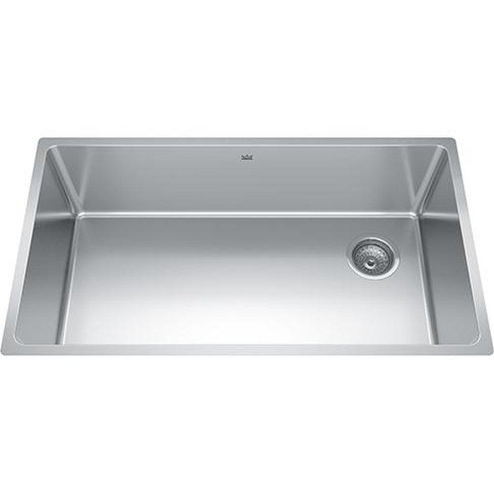 FHP Kindred Satin 31-1/2 x 18-1/8 in. No-Hole Stainless Steel Single Bowl Undermount Kitchen Sink in Satin 