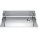 31-1/2 x 18-1/8 in. No-Hole Stainless Steel Single Bowl Undermount Kitchen Sink with Rear Right Drain in Satin