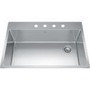 FHP Kindred Satin 32-7/8 x 22 in. 4-Hole Stainless Steel Single Bowl Drop-in Kitchen Sink in Satin 