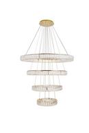 Elegant Lighting Gold 142 x 41-7/10 in. 160W 4-Tier 4-Light Integrated Contemporary Chandelier 