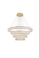 Elegant Lighting Gold 142 x 41-7/10 in. 160W 4-Tier 4-Light Integrated Contemporary Chandelier 