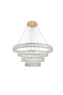 Elegant Lighting Gold 142 x 41-7/10 in. 160W 4-Tier 4-Light Integrated Contemporary Chandelier 