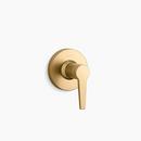 Single Handle Diverter or Volume Control Valve Trim in Vibrant® Brushed Moderne Brass