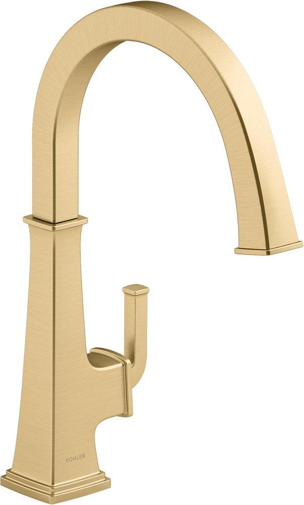 KOHLER Vibrant&reg; Brushed Moderne Brass Single Handle Lever Bar Faucet 