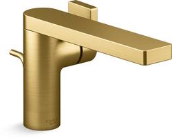 Single Handle Monoblock Bathroom Sink Faucet in Vibrant&reg; Brushed Moderne Brass