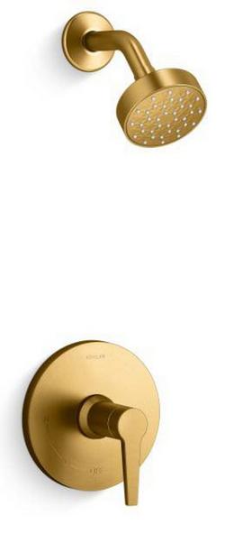 One Handle Single Function Shower Faucet in Modern Brass (Trim Only)