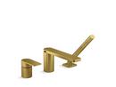 Single Handle Roman Tub Faucet with Handshower in Vibrant® Brushed Moderne Brass