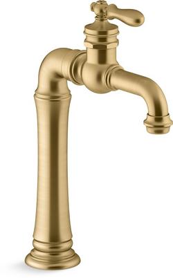 Single Handle Monoblock Bathroom Sink Faucet in Vibrant&reg; Brushed Moderne Brass