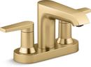 Two Handle Centerset Bathroom Sink Faucet in Vibrant® Brushed Moderne Brass