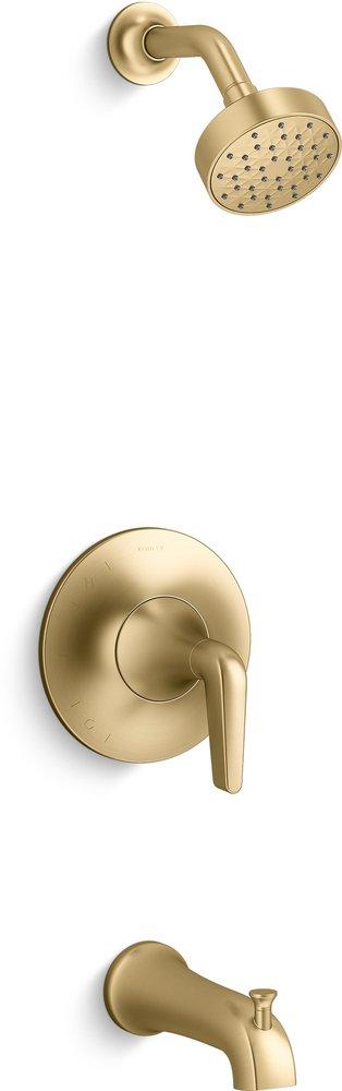 KOHLER Vibrant&trade; Brushed Moderne Brass Single Handle Single Function Bathtub & Shower Faucet (Trim Only) 