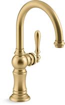 Single Handle Bar Faucet in Vibrant Brushed Moderne Brass