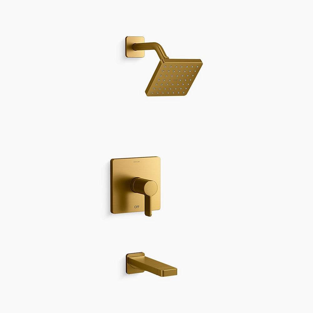 KOHLER Vibrant Brushed Moderne Brass One Handle Single Function Bathtub & Shower Faucet (Trim Only) 