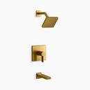 KOHLER Vibrant Brushed Moderne Brass One Handle Single Function Bathtub & Shower Faucet (Trim Only) 