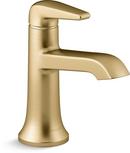 Single Handle Monoblock Bathroom Sink Faucet in Vibrant Brushed Moderne Brass