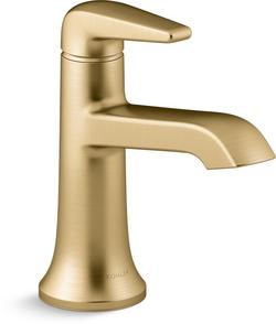 Single Handle Monoblock Bathroom Sink Faucet in Vibrant&reg; Brushed Moderne Brass