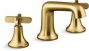 KOHLER Vibrant Brushed Moderne Brass Two Handle Widespread Bathroom Sink Faucet 