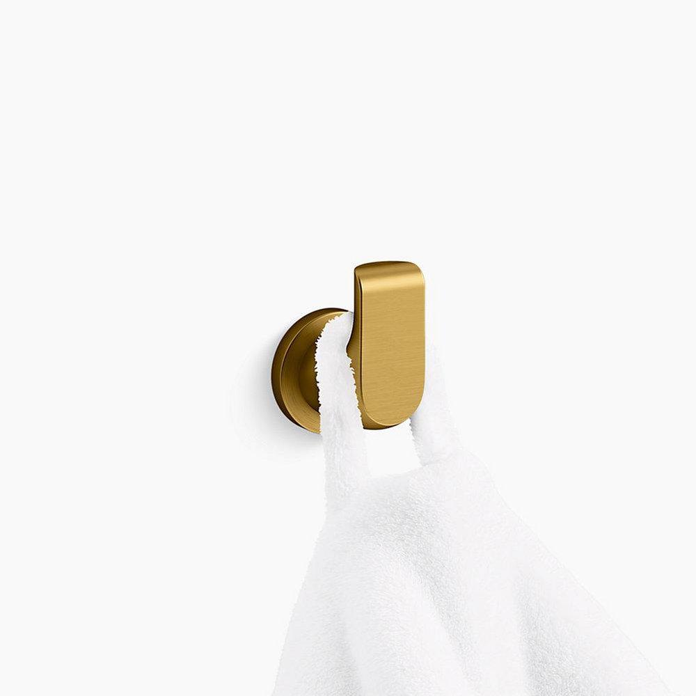 KOHLER Vibrant&reg; Brushed Moderne Brass 1-Hook Robe Hook 