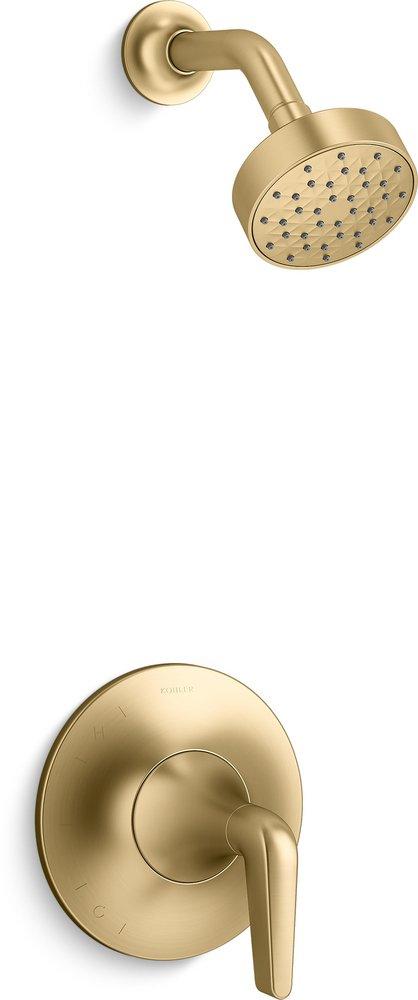 KOHLER Vibrant® Brushed Moderne Brass Single Handle Single Function Shower Faucet Trim Only 