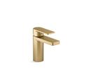 Single Handle Monoblock Bathroom Sink Faucet in Vibrant® Brushed Moderne Brass