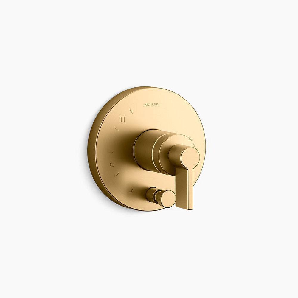 KOHLER Vibrant Brushed Moderne Brass Single Handle Pressure Balancing Valve Trim 