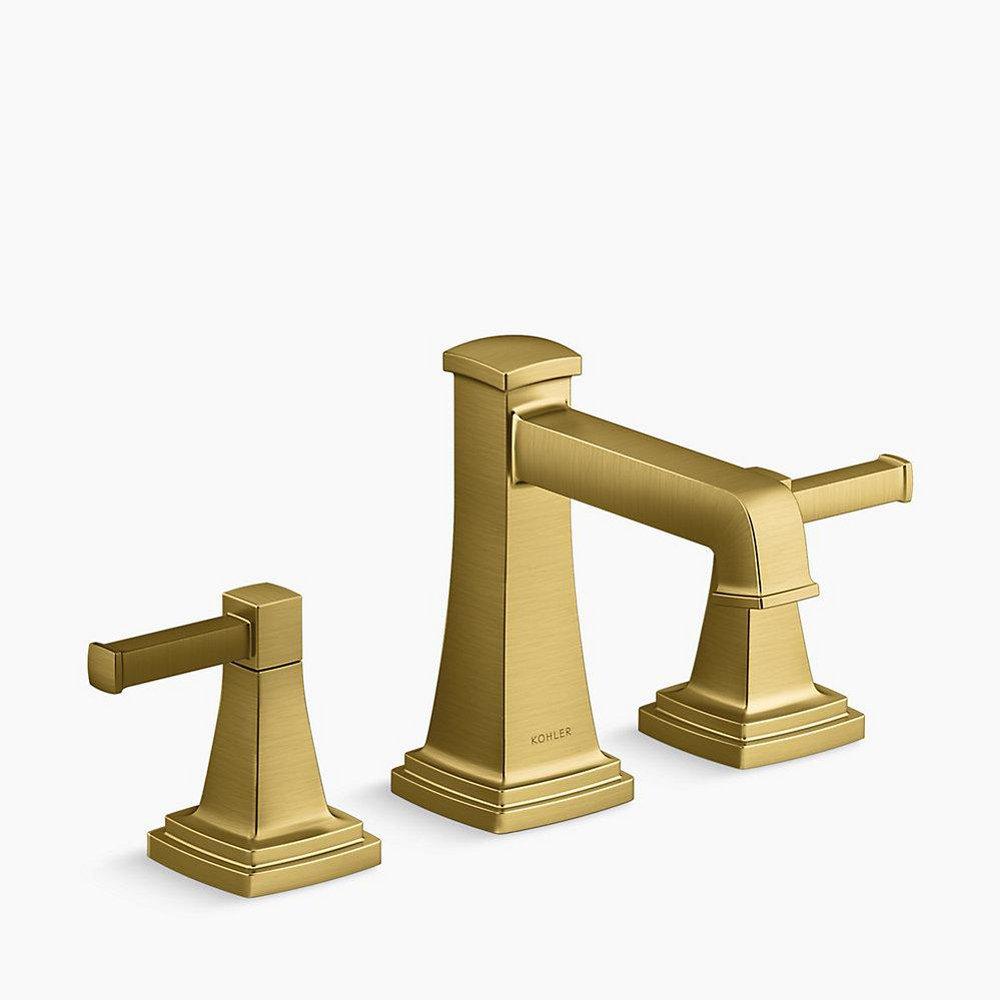 KOHLER Vibrant Brushed Moderne Brass Widespread Bathroom Sink Faucet 