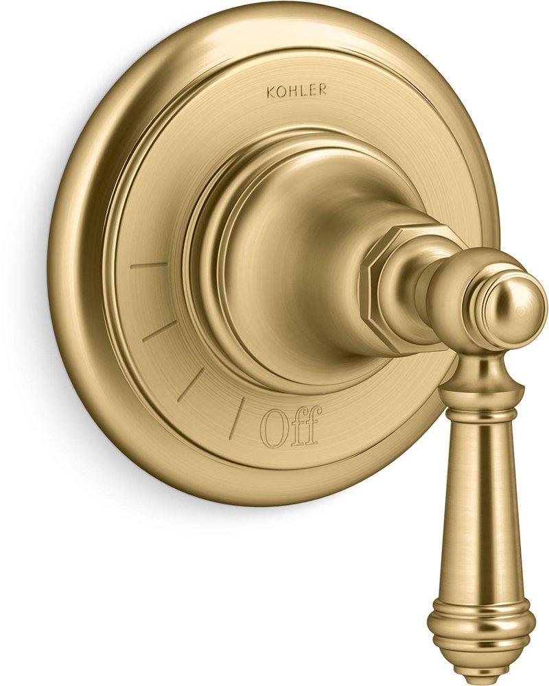 KOHLER Vibrant&reg; Brushed Moderne Brass Volume Control Valve Trim with Single Lever Handle 